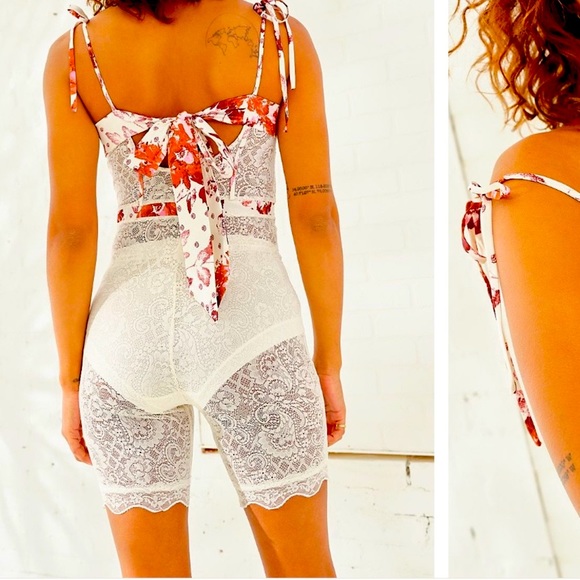 FREE PEOPLE INTIMATELY BIKE SHORT ONSIE IN IVORY - Picture 2 of 16